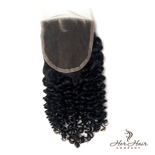 Brazilian Kinky Curly Lace Closure 14''