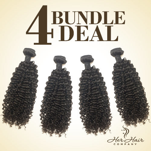 Brazilian Kinky Curly Hair 4 Bundle Deal 