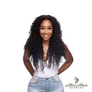 Brazilian deep curly hair bundle from Her Hair Company, showcasing thick, natural deep curly strands in a standard bundle.