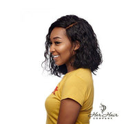 Brazilian Wavy 4x4 HD Lace Closure from Her Hair Company, standard frontal closure with natural wave pattern and transparent lace.