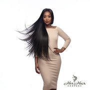 Three bundles of Burmese raw straight hair, aligned and displayed, showcasing the vendor-unknown standard hair bundle deal.