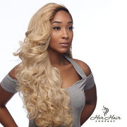 Three straight Eurasian platinum 613 hair bundles from Vendor-Unknown, showing silky, uniform 12-inch hair extensions.