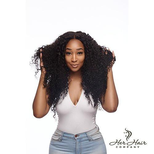 Brazilian Deep Curly 4x4 HD Lace Closure, standard frontal closure with natural hair texture and transparent lace for seamless styling